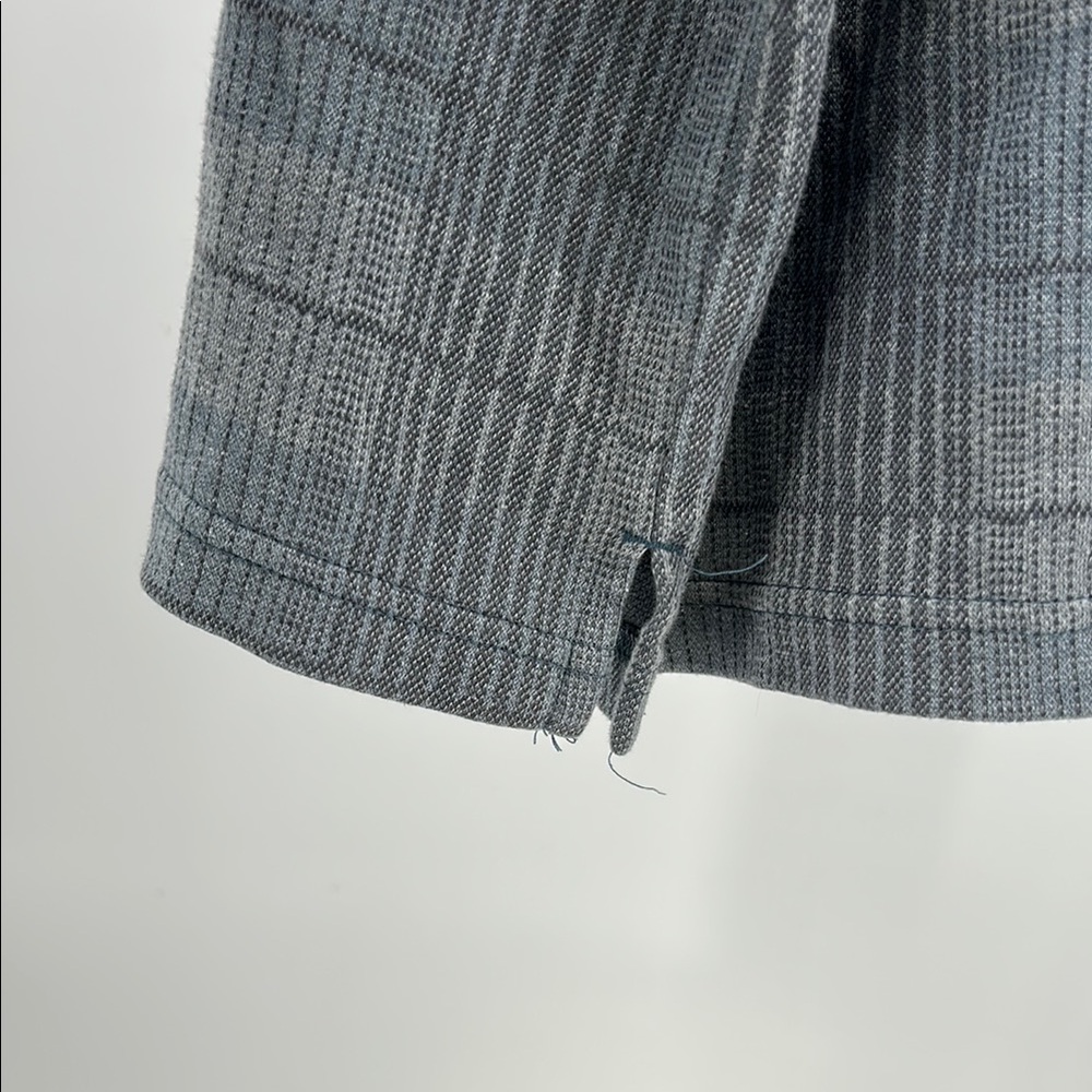 Haggar Blue and Gray long sleeve thick Polo Shirt XXL work office plaid - Picture 8 of 10